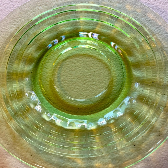 Green Block Optic Depression Glass Saucer(s) - Picture 4 of 4